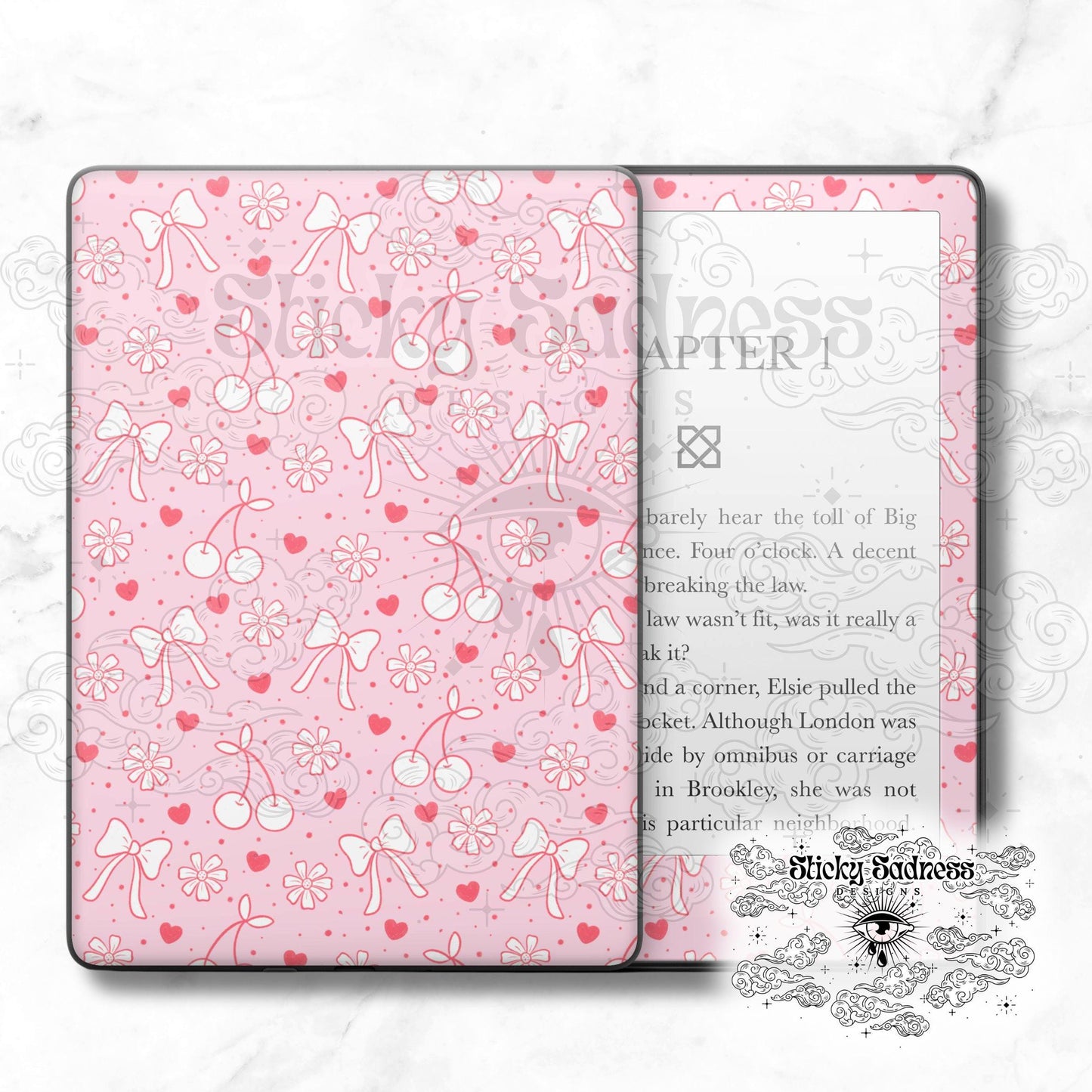 Valentine's Sweets Holiday Insert Skin, Cute Vinyl Wrap for Kindle Kobo iPad Boox Fire, Gift for Valentine Book Lover, BookTok Accessories