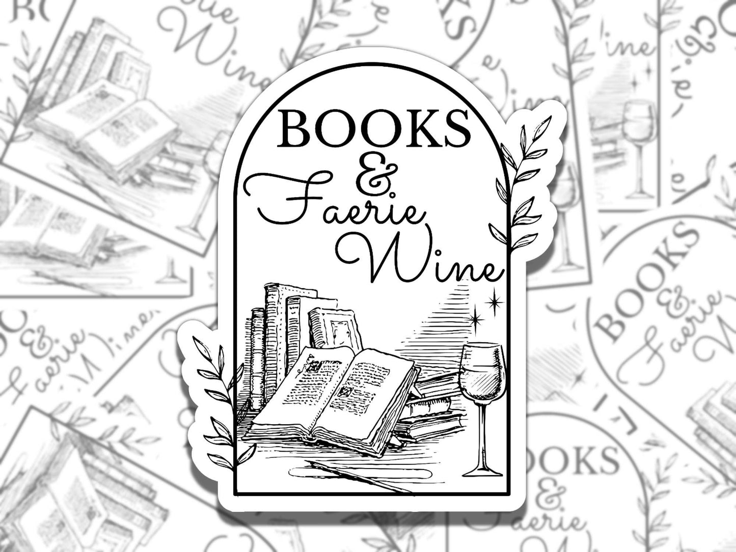 Books and Faerie Wine Sticker Set Multiple Colors, Reading Vinyl Sticker, Smutty Waterproof eReader, Kindle, Cute Funny Gift for Bookworm