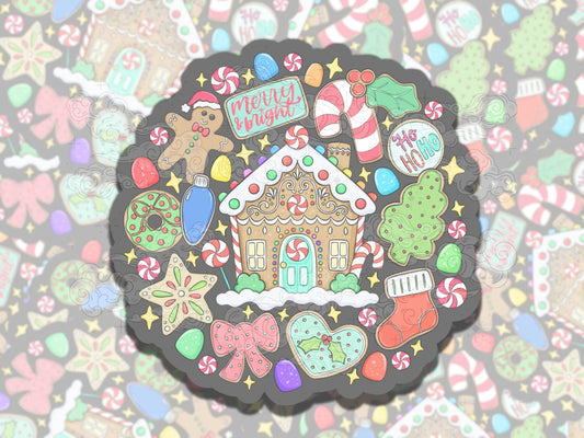Sweet Christmas Cute Holiday Nostalgic Waterproof Vinyl Sticker, Gift for Friend, Funny Sticker for Kindle Laptop Water Bottle Journal