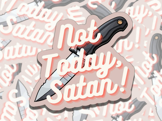 Not Today Satan Sticker, Satan Sticker, Cute Goth, Vinyl Sticker, Gift for Friend, Funny Sticker for Kindle Laptop Water Bottle Journal
