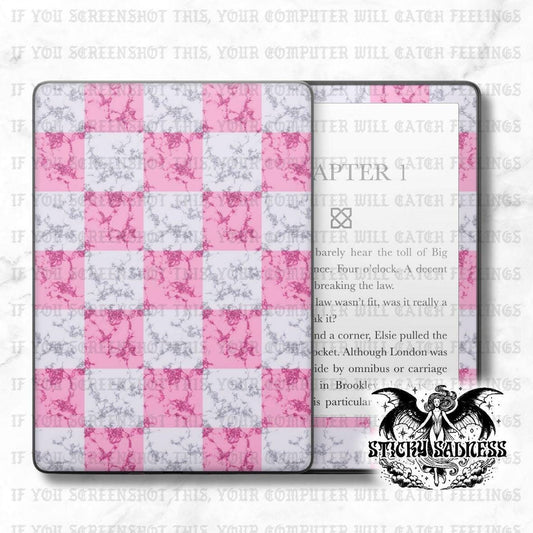 Pink Marble Checkered