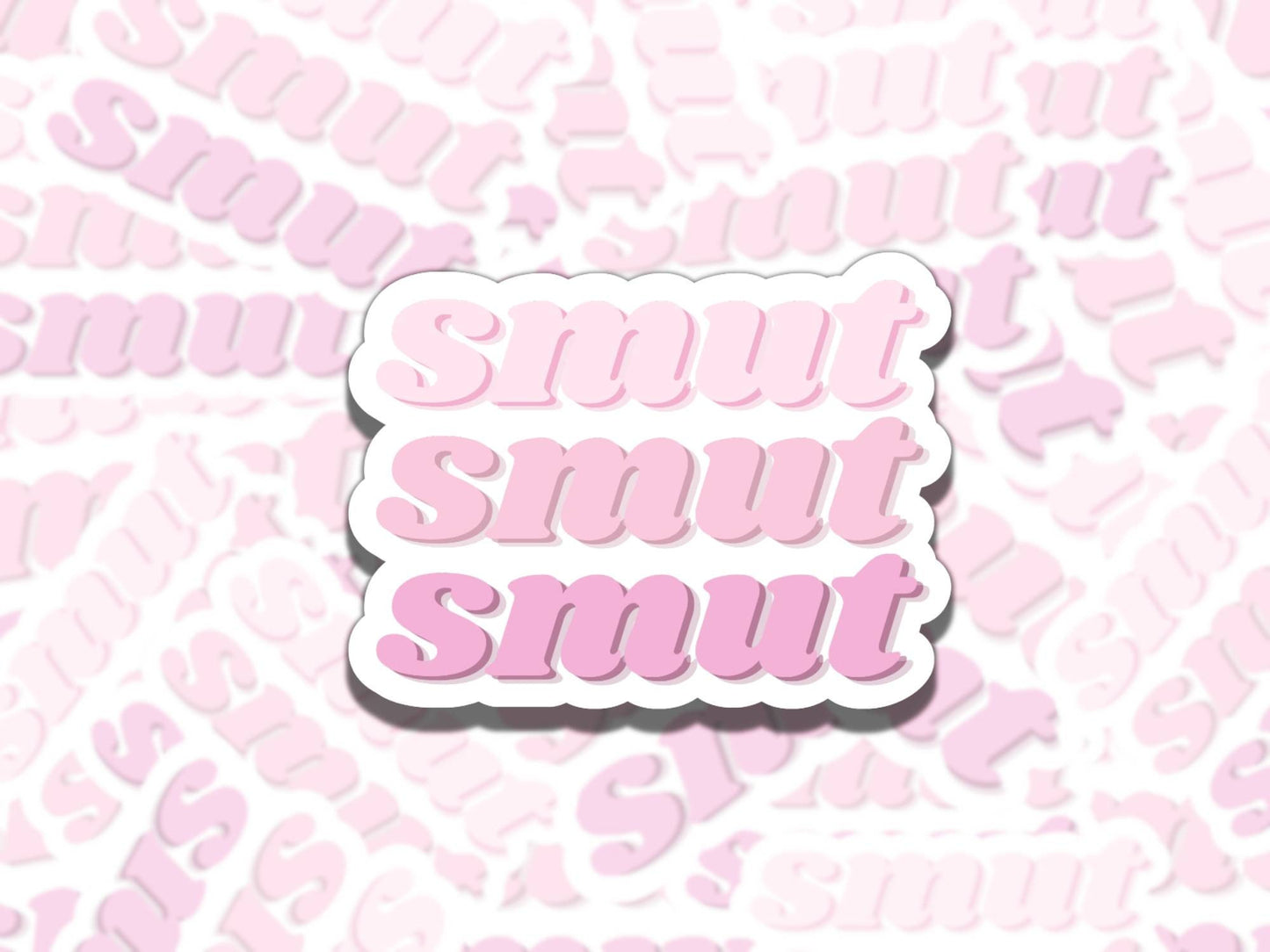 Smut Smut Smut Sticker, Pink Aesthetic Reading Vinyl Sticker, Smutty Waterproof eReader, Kindle, Cute Funny Gift for Bookworm, Bookish Gift