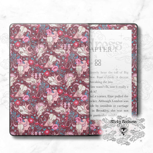 Western Valentine Holiday Insert Skin, Cute Vinyl Wrap for Kindle Kobo iPad Boox Fire, Gift for Valentine Book Lover, BookTok Accessories