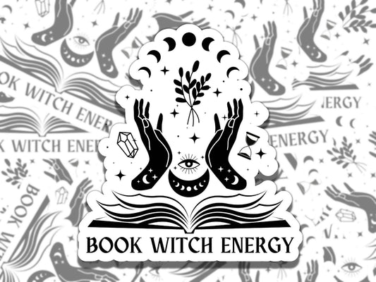 Book Witch Energy Sticker Multiple Color, Reading Vinyl Sticker, Smutty Waterproof eReader, Kindle, Cute Funny Gift for Bookworm, Bookish Gi