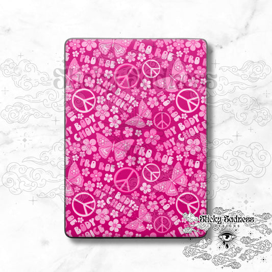 Pro Roe Cute Pink Women's Rights eReader Tablet Insert for Kindle Kobo iPad Boox Fire, eReader Insert, eReader Sticker Design, Bookish Gif