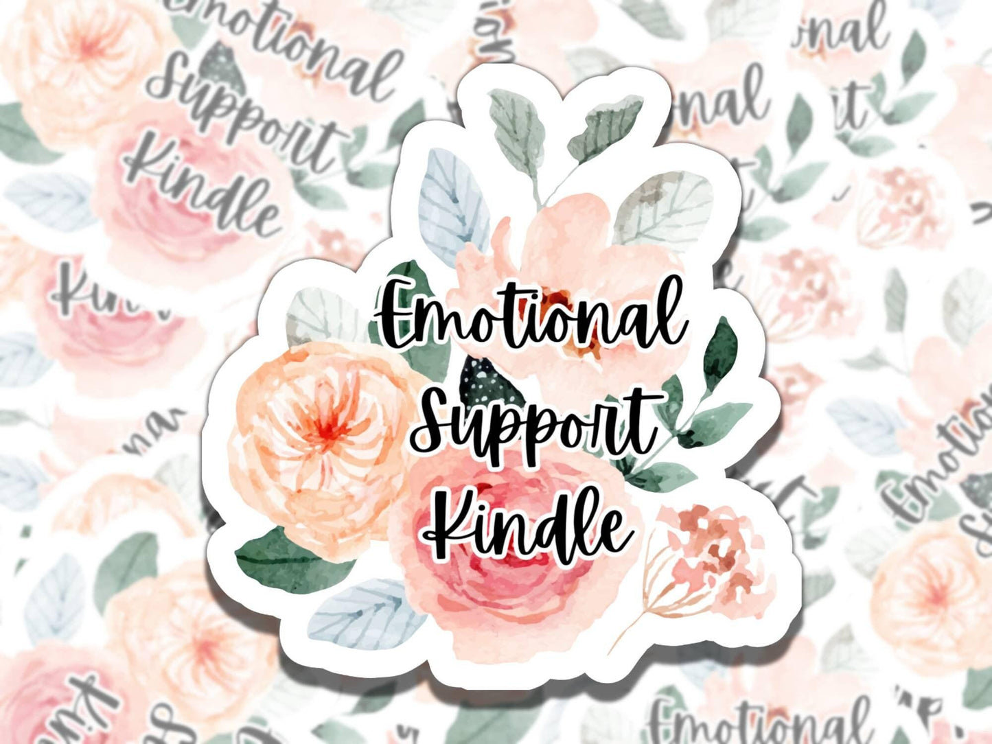 Emotional Support Kindle Sticker, Vinyl Sticker, Gift for Book Lover, Gift for Kindle Owner, E-Reader Sticker