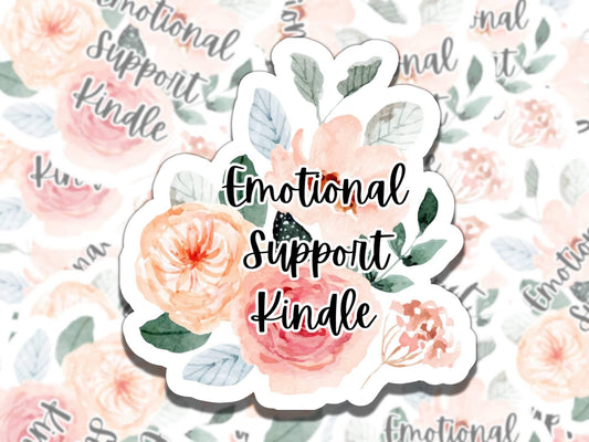 Emotional Support Kindle Sticker, Vinyl Sticker, Gift for Book Lover, Gift for Kindle Owner, E-Reader Sticker