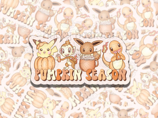 Monster Pumpkin Season Cute Waterproof Vinyl Sticker, Gift for Friend, Funny Sticker for Kindle Laptop Water Bottle Journal