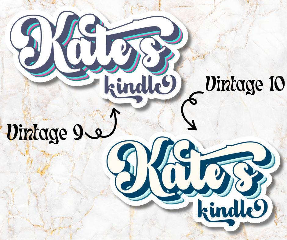 Custom Vintage Kindle Name Sticker, Reading Vinyl Sticker, BookTok Waterproof eReader, Kindle, Cute Funny Gift for Bookworm, Bookish Gift