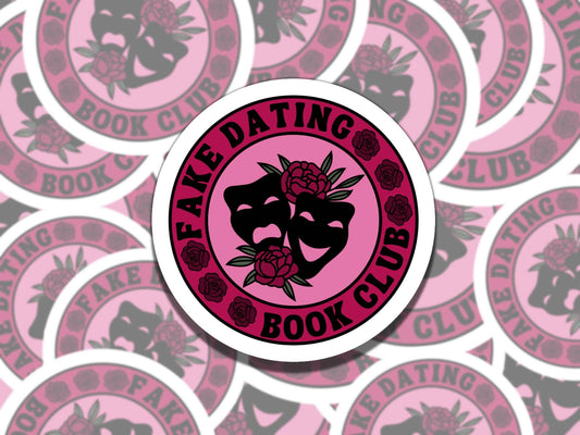 Fake Dating Book Club Sticker, Reading Vinyl Sticker, Smutty Waterproof eReader, Kindle, Cute Pink Sticker, Gift for Bookworm, Bookish Gift