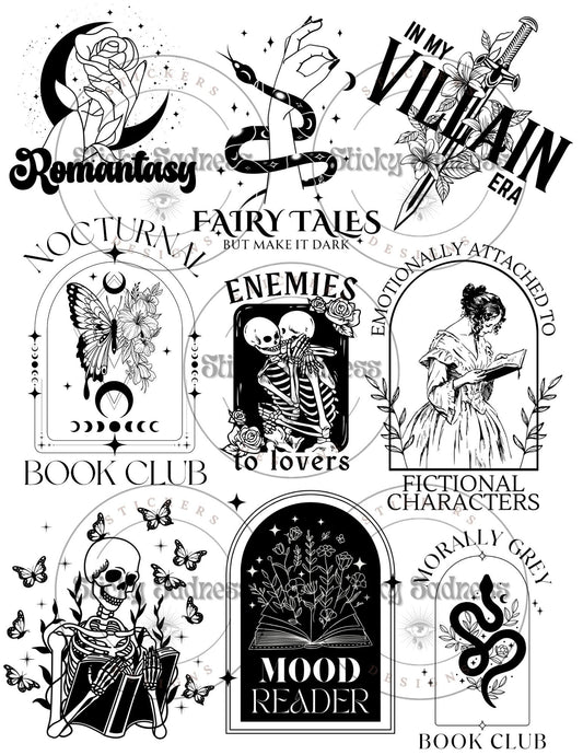 Book Club Type Temporary Tattoos, Gift for Book Lover, Bookish Gift, Flash, Party Supplies, Book Club gift, good girl, dark romance, smut