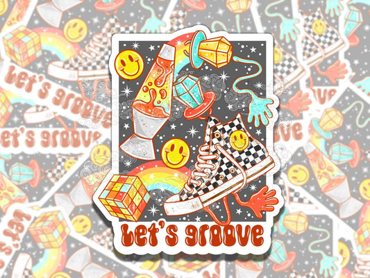 Retro Boy Vibes Cute Fun Waterproof Vinyl Sticker, Girly Gift for Friend, Funny Sticker for Kindle Laptop Water Bottle Journal