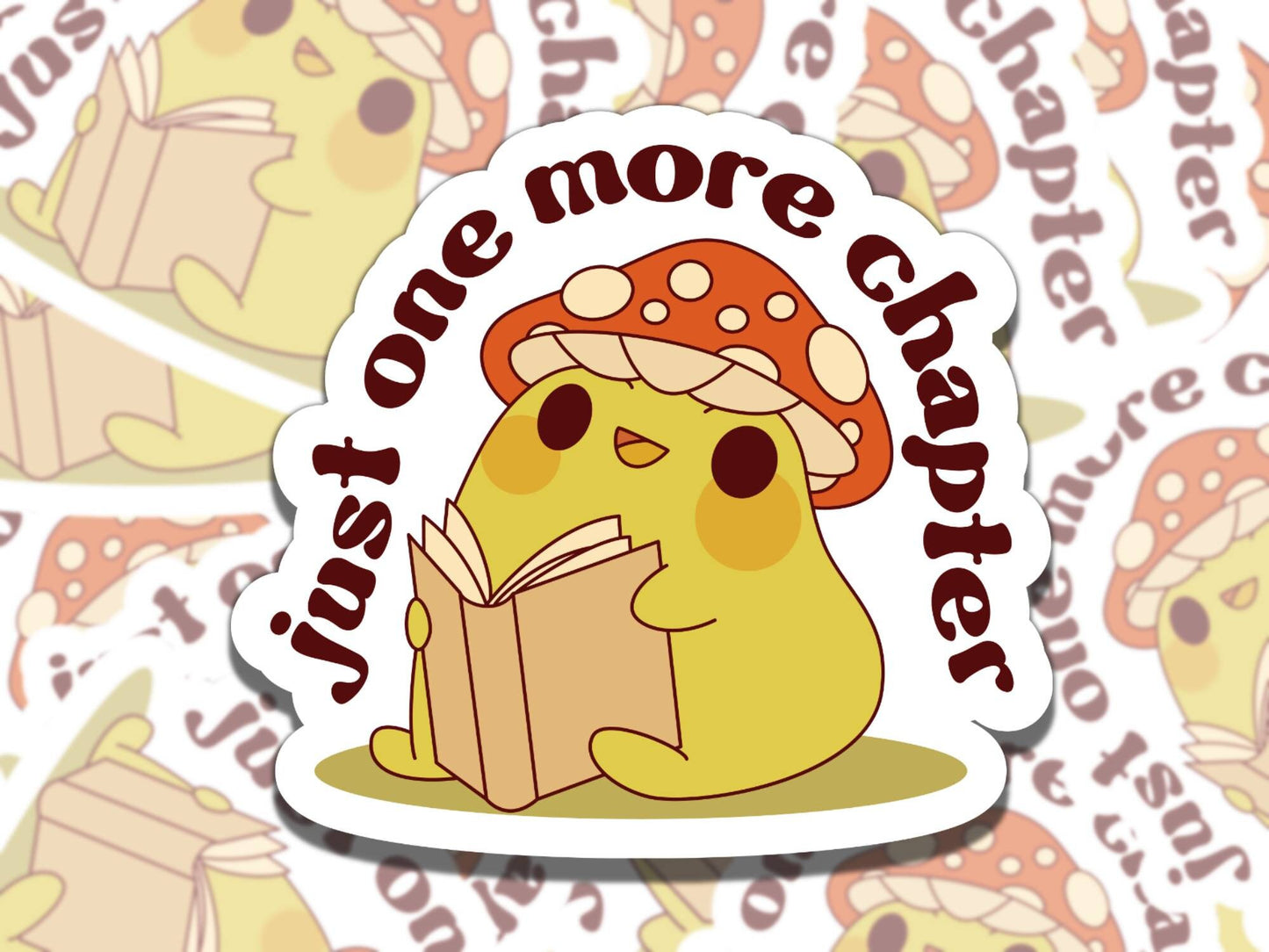 Just One More Chapter Cute Frog Sticker, Reading Vinyl Sticker, BookTok Waterproof eReader, Kindle, Cute Funny Gift for Bookworm, Bookish