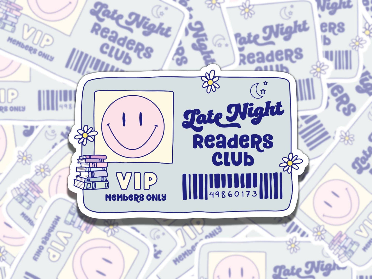Late Night Readers Club Sticker, Reading Vinyl Sticker, Smutty Waterproof eReader, Kindle, Cute Sticker, Gift for Bookworm, Bookish Gift