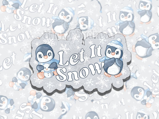 Snowy the Penguin Cute Christmas Winter Waterproof Vinyl Sticker, Gift for Friend, Funny Sticker for Kindle Laptop Water Bottle Journal