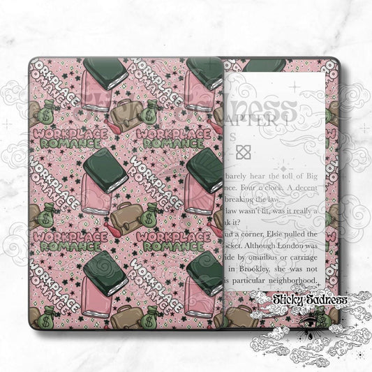 Workplace Romance Bookish Trope Decal Insert Skin, Cute Vinyl Wrap for Kindle Kobo iPad Boox Fire, Bookish Gift, BookTok Accessory