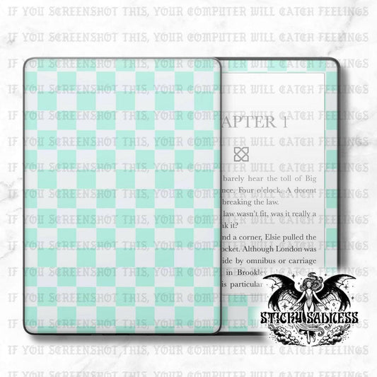 Mint White Checkered