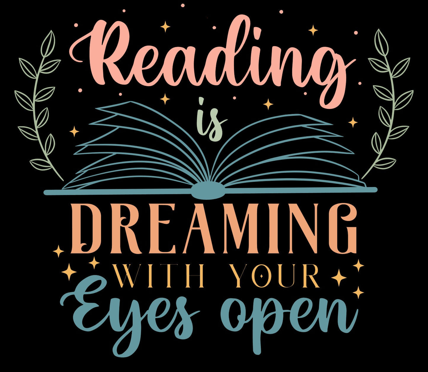 Reading is Dreaming with your Eyes Open, Reading Vinyl Sticker, Smutty Waterproof eReader, Kindle, Cute Funny Gift for Bookworm, Bookish Gif