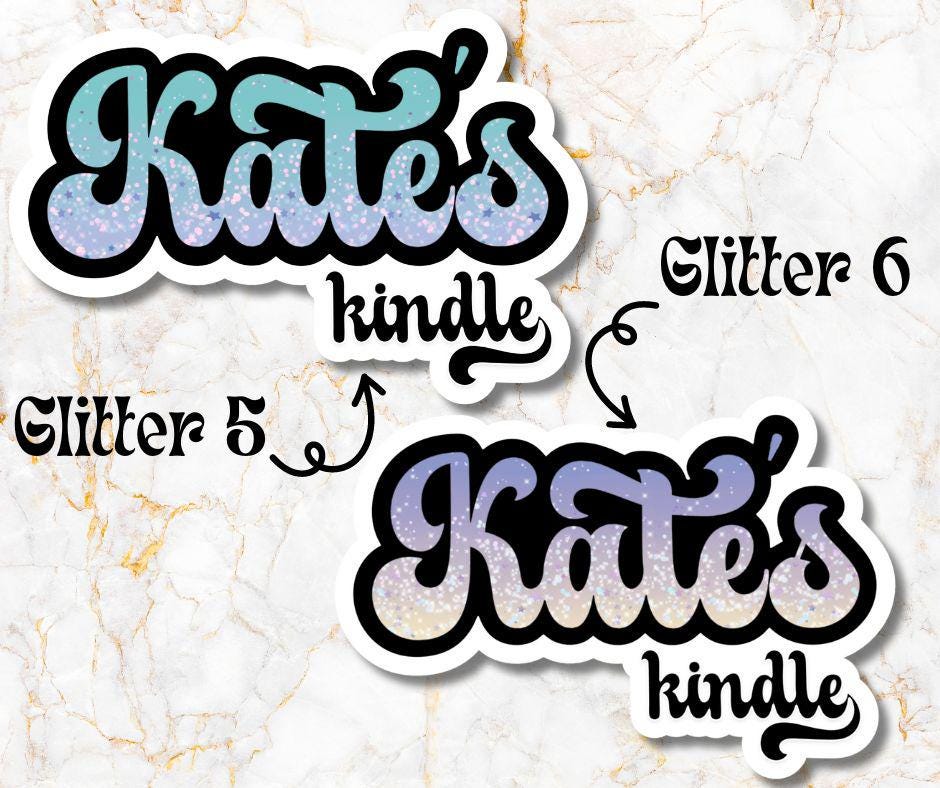 Custom Glitter Kindle Name Sticker, Reading Vinyl Sticker, BookTok Waterproof eReader, Kindle, Cute Funny Gift for Bookworm, Bookish Gift