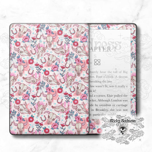 Western Valentine Holiday Insert Skin, Cute Vinyl Wrap for Kindle Kobo iPad Boox Fire, Gift for Valentine Book Lover, BookTok Accessories