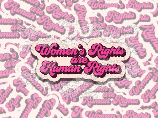 Women's Rights are Human Rights Cute Vinyl Sticker, Gift for Girl Friend, Sticker for Kindle Laptop Water Bottle Journal