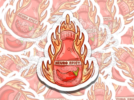 Neurospicy Hot Bottle Cute Mental Health Sticker, Affirmation Sticker, Gift for Friend,  Sticker for Kindle Laptop Water Bottle Journal
