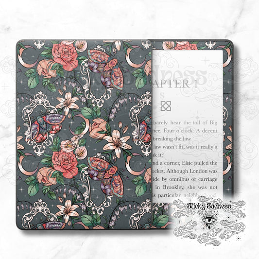 Dusty Blue Framed Floral Gardens
