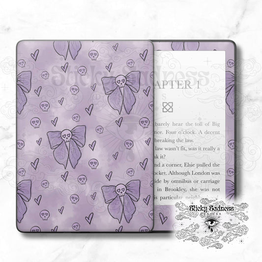 Purple Skull Bow Goth