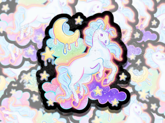 Drippy Unicorn Cute Girly Mythical Waterproof Vinyl Sticker, Gift for Friend, Funny Sticker for Kindle Laptop Water Bottle Journal