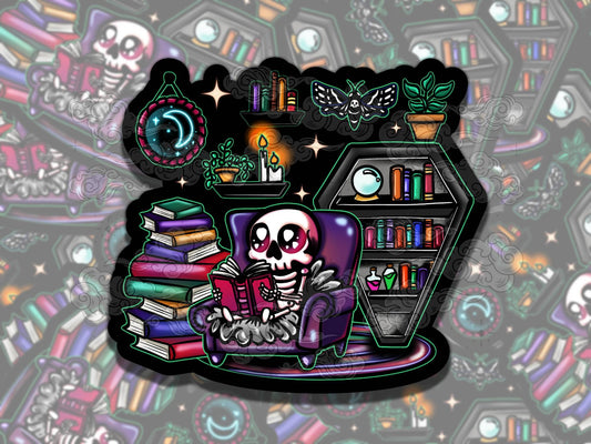 Dead Reader Bookish Nook Sticker, Reading Vinyl Sticker, Smutty Waterproof eReader, Kindle, Cute Funny Gift for Bookworm, Bookish Gift