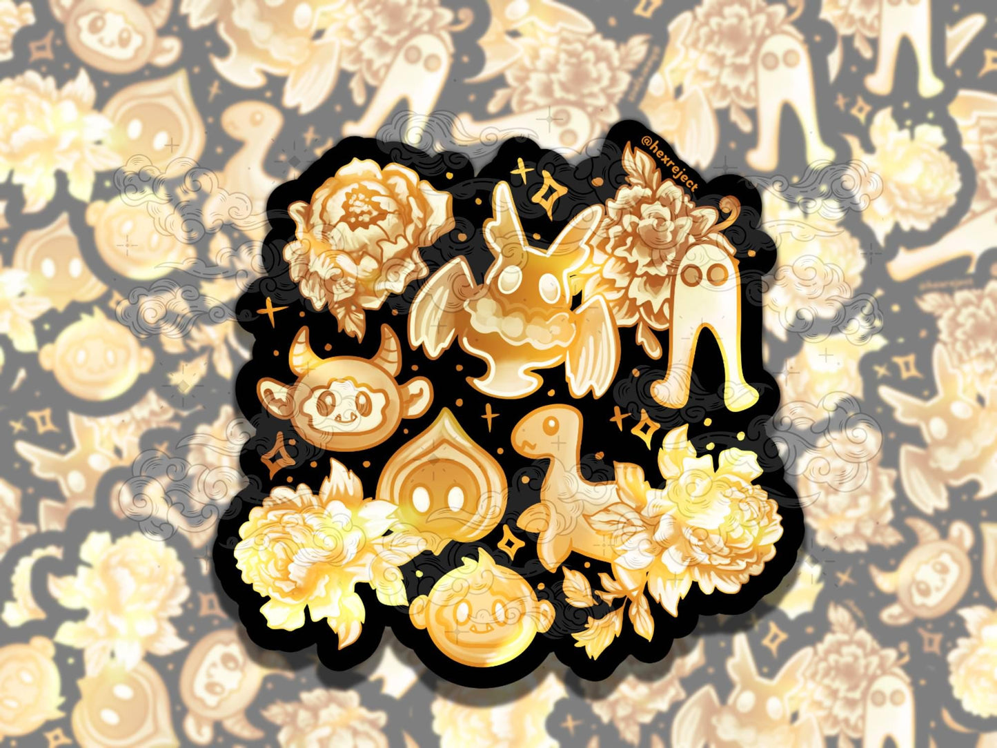 Cryptid Porcelain Cute Witchy Waterproof Vinyl Sticker, Gift for Girl Friend, Funny Sticker for Kindle Laptop Water Bottle Journal