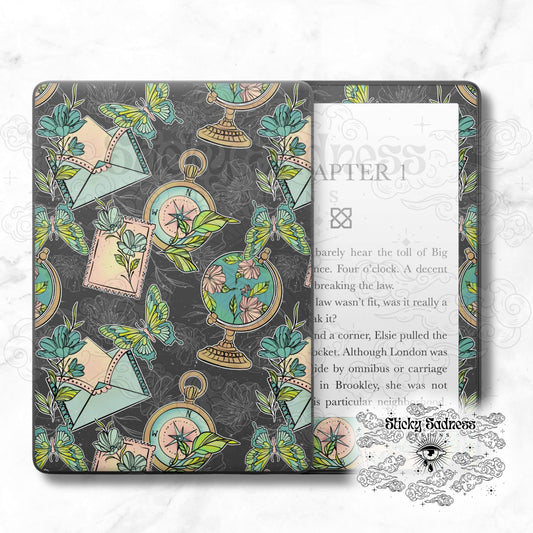 Charcoal Floral Travels