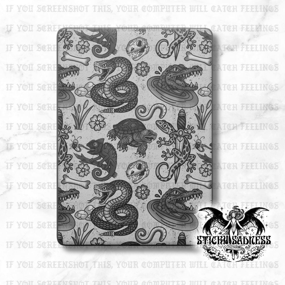 B/W Reptile Flash Tattoo eReader