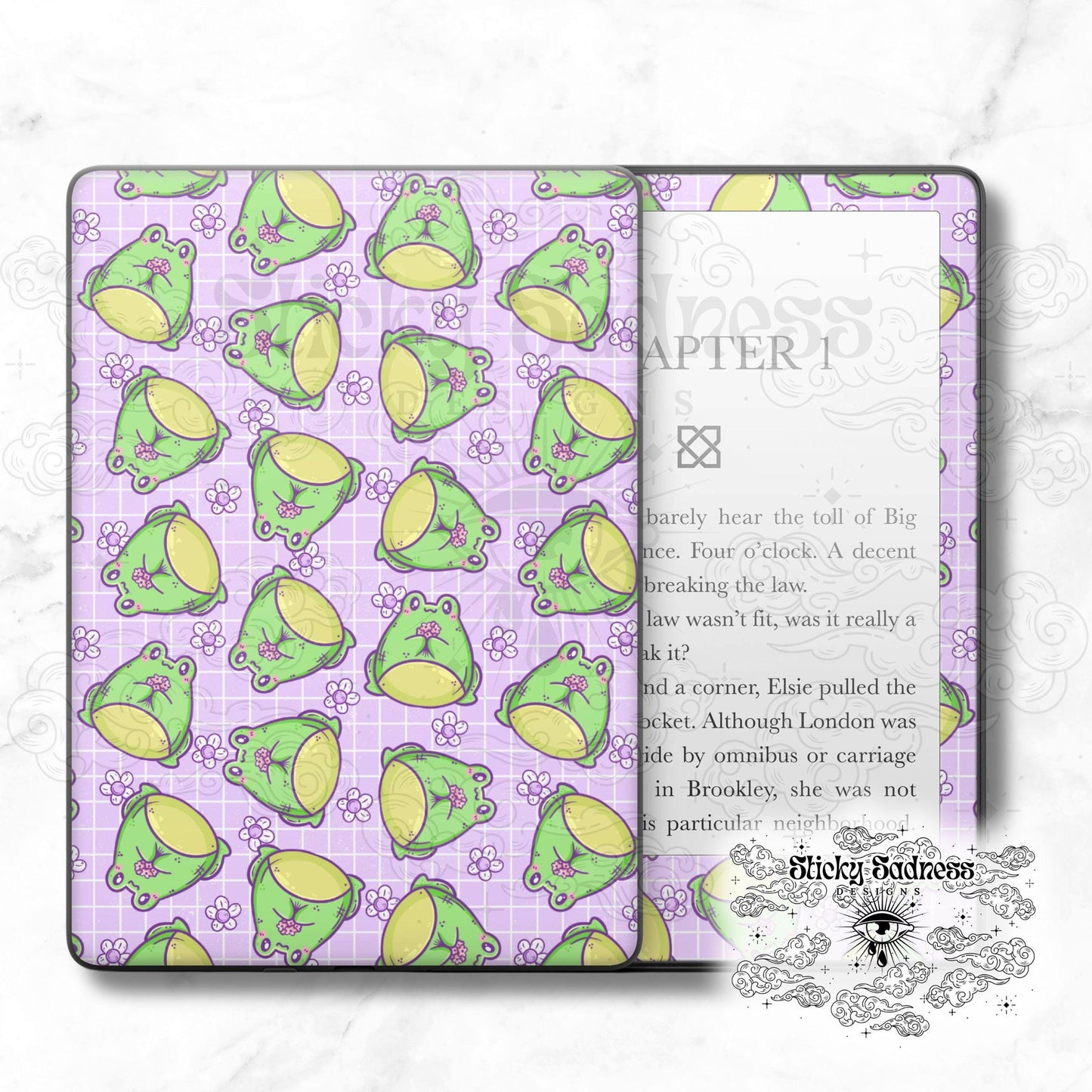 Thicc Frog Valentine Holiday Insert Skin, Cute Vinyl Wrap for Kindle Kobo iPad Boox Fire, Gift for Valentine Book Lover, BookTok Accessory