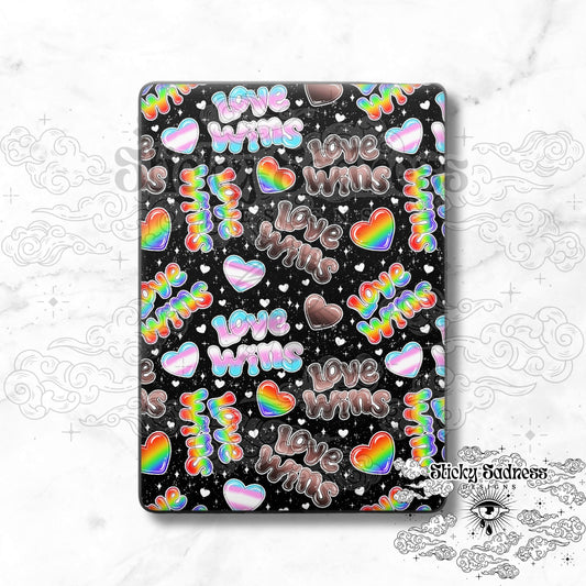Love Wins Cute Rainbow Color Pride eReader Tablet Insert for Kindle Kobo iPad Boox Fire, eReader Insert, eReader Sticker Design, Bookish Gif