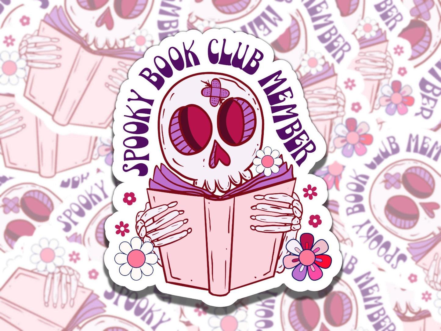 Spooky Book Club Member Sticker, Reading Vinyl Sticker, Smutty Waterproof eReader, Kindle, Cute Sticker, Gift for Bookworm, Bookish Gift