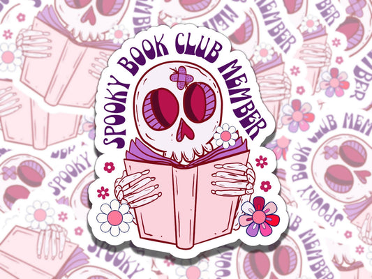 Spooky Book Club Member Sticker, Reading Vinyl Sticker, Smutty Waterproof eReader, Kindle, Cute Sticker, Gift for Bookworm, Bookish Gift