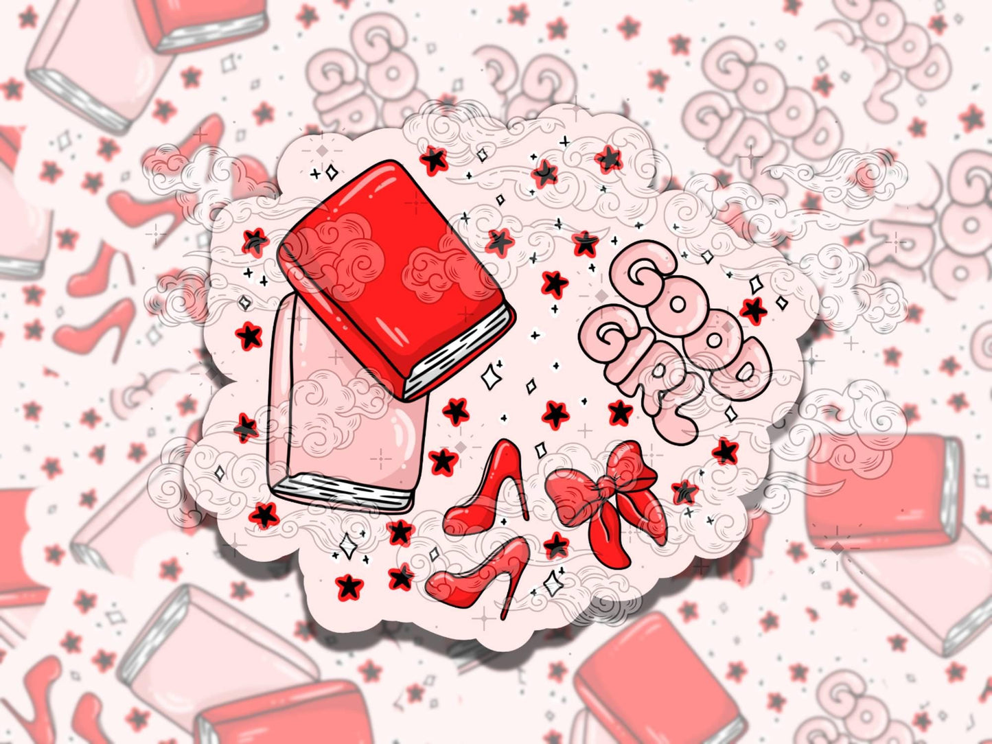 Good Girl Smutty Bookish Trope Waterproof Vinyl Sticker, Gift for Girl Friend, Funny Sticker for Kindle Laptop Water Bottle Journal