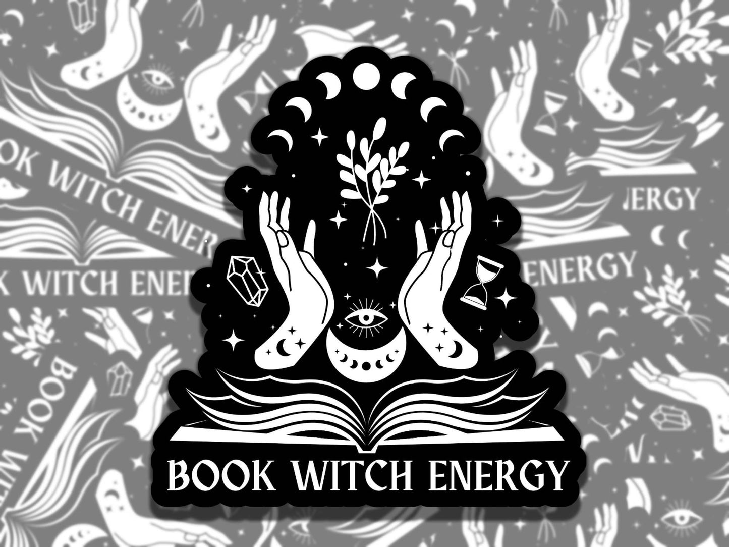 Book Witch Energy Sticker Multiple Color, Reading Vinyl Sticker, Smutty Waterproof eReader, Kindle, Cute Funny Gift for Bookworm, Bookish Gi