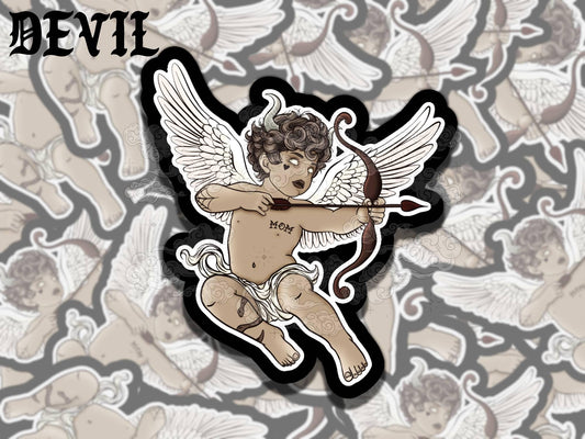 Vintage Cherubs Whimsigoth Waterproof Vinyl Sticker, Girly Gift for Friend, Funny Sticker for Kindle Laptop Water Bottle Journal