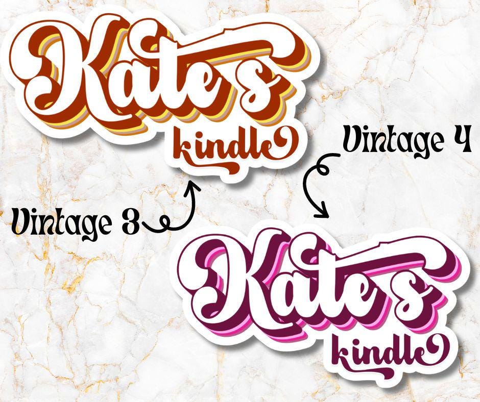 Custom Vintage Kindle Name Sticker, Reading Vinyl Sticker, BookTok Waterproof eReader, Kindle, Cute Funny Gift for Bookworm, Bookish Gift