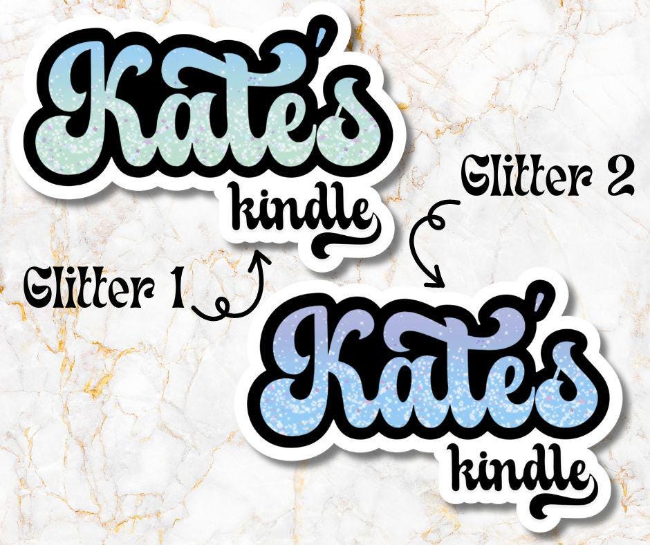 Custom Glitter Kindle Name Sticker, Reading Vinyl Sticker, BookTok Waterproof eReader, Kindle, Cute Funny Gift for Bookworm, Bookish Gift