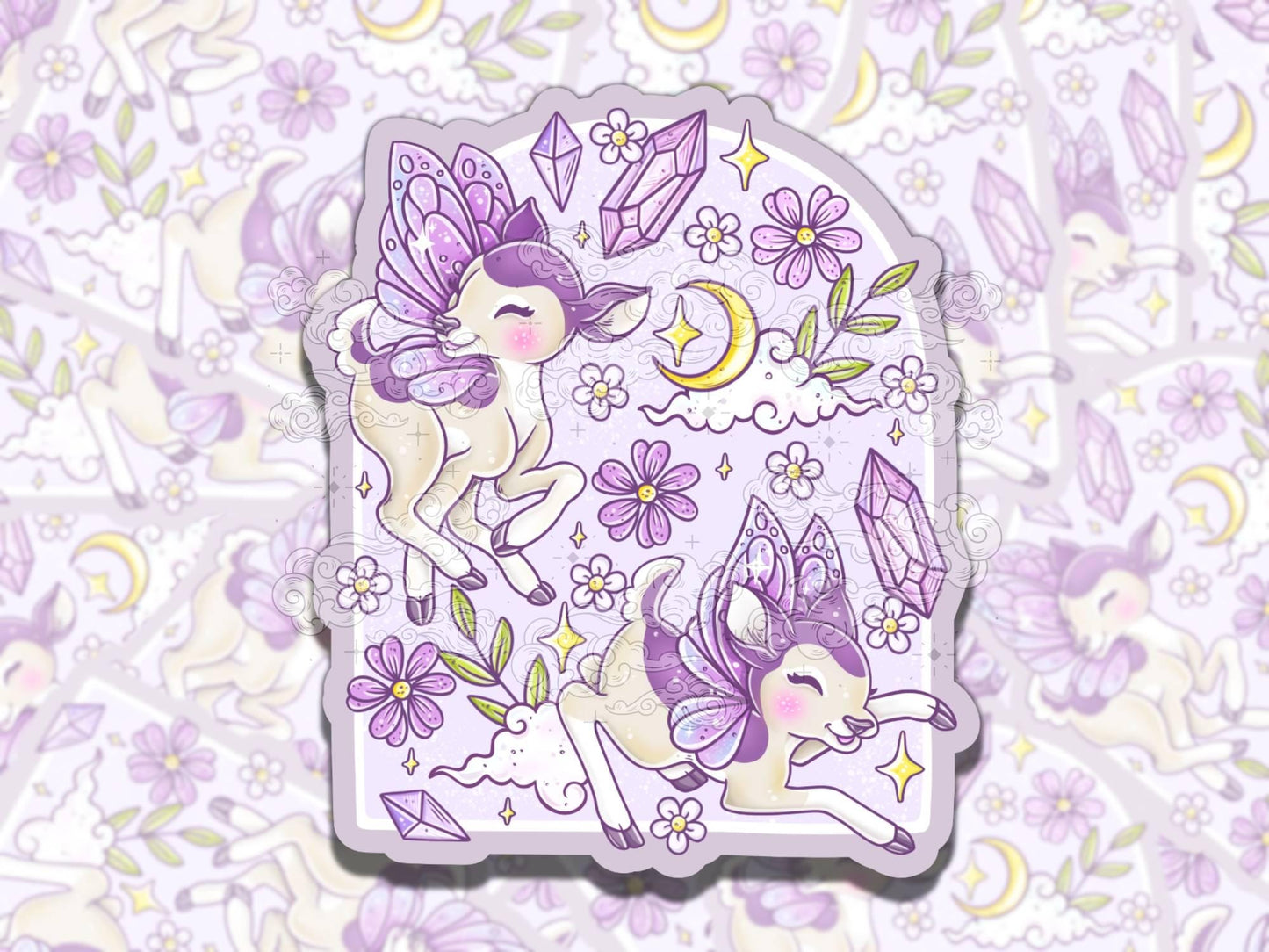 Deer Fairies Cute Class War Waterproof Vinyl Sticker, Girly Gift for Friend, Funny Sticker for Kindle Laptop Water Bottle Journal