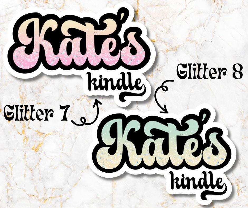 Custom Glitter Kindle Name Sticker, Reading Vinyl Sticker, BookTok Waterproof eReader, Kindle, Cute Funny Gift for Bookworm, Bookish Gift
