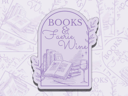 Books and Faerie Wine Sticker Set Multiple Colors, Reading Vinyl Sticker, Smutty Waterproof eReader, Kindle, Cute Funny Gift for Bookworm