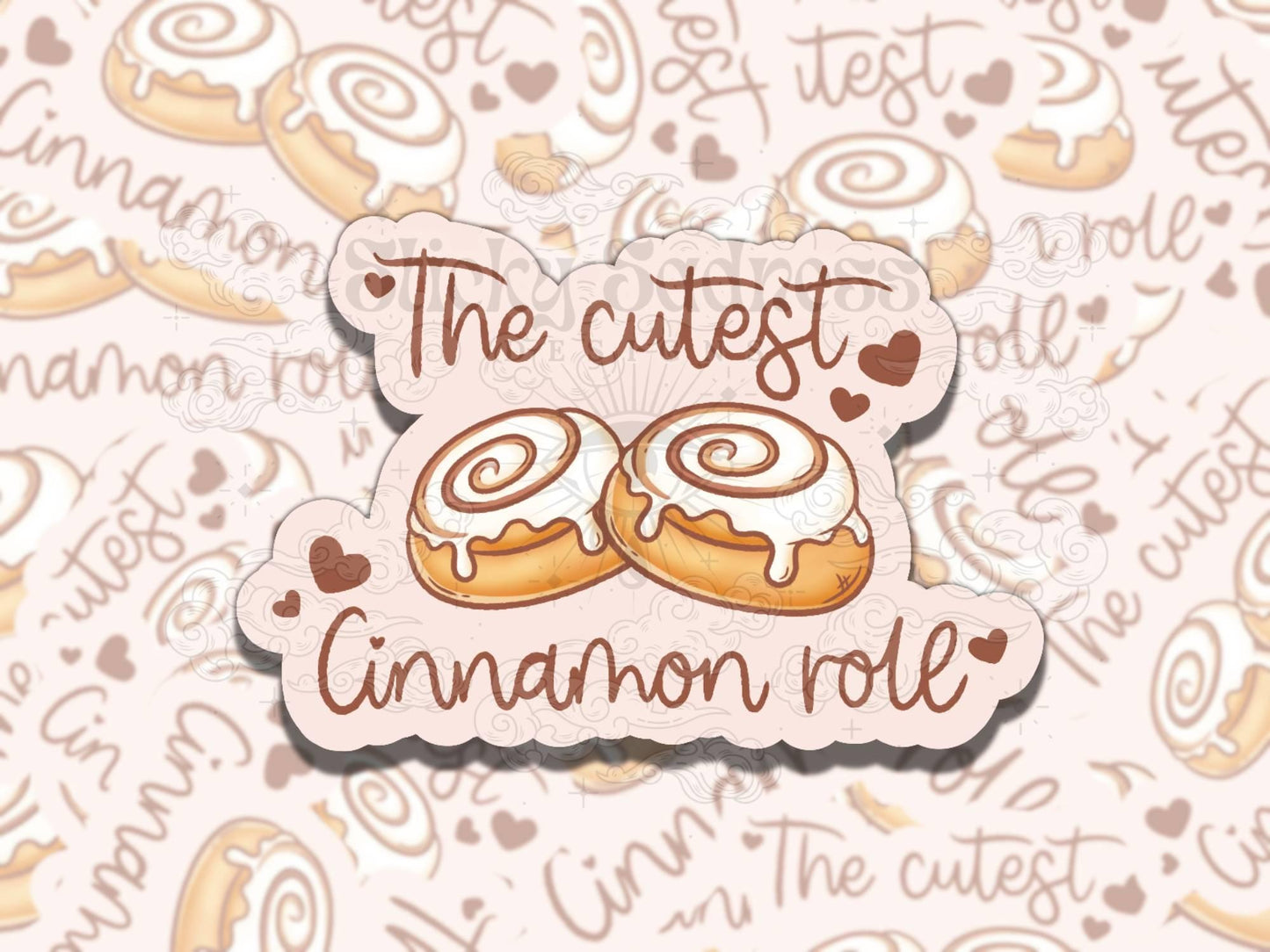 The Cutest Cinnamon Roll Cute Girly Waterproof Vinyl Sticker, Gift for Girl Friend, Funny Sticker for Kindle Laptop Water Bottle Journal