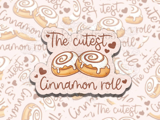 The Cutest Cinnamon Roll Cute Girly Waterproof Vinyl Sticker, Gift for Girl Friend, Funny Sticker for Kindle Laptop Water Bottle Journal