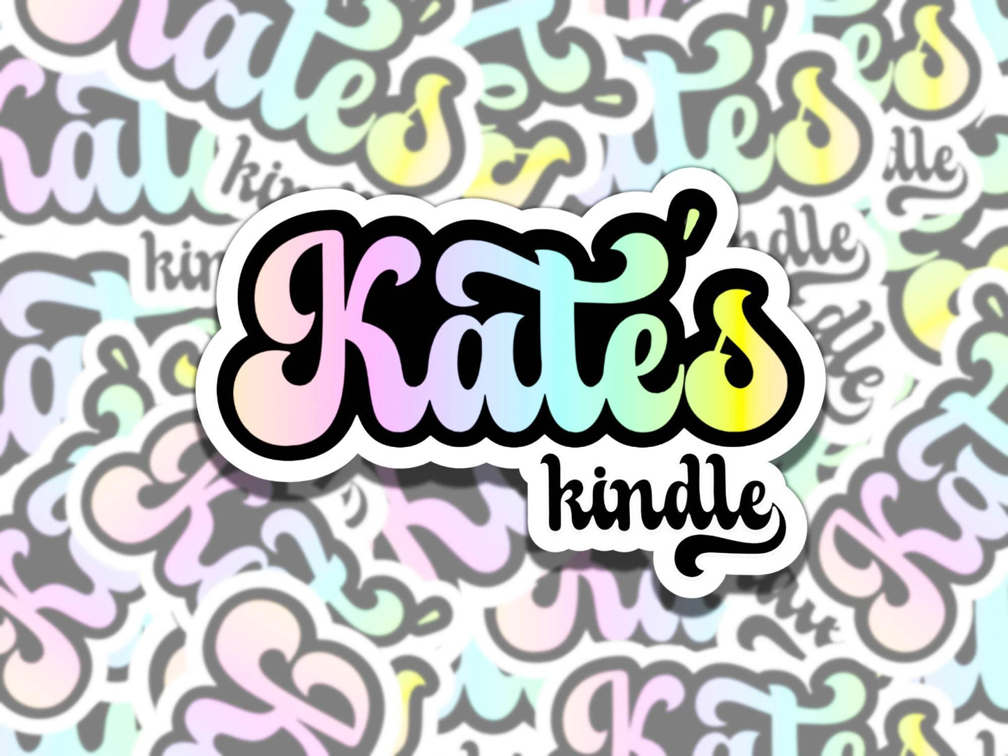 Custom Rainbow Kindle Name Sticker, Reading Vinyl Sticker, BookTok Waterproof eReader, Kindle, Cute Funny Gift for Bookworm, Bookish Gift