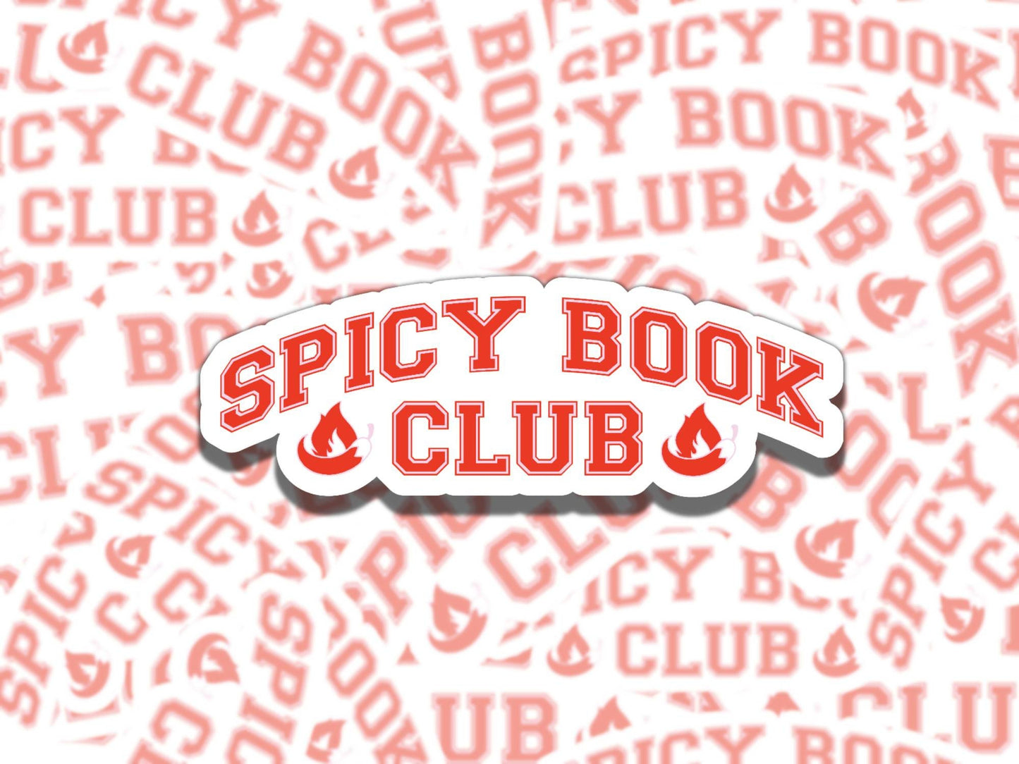 Spicy Book Club Sticker, Red Varsity Reading Vinyl Sticker, Smutty Waterproof eReader, Kindle, Cute Funny Gift for Bookworm, Bookish Gift