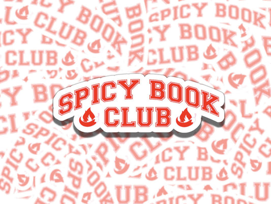 Spicy Book Club Sticker, Red Varsity Reading Vinyl Sticker, Smutty Waterproof eReader, Kindle, Cute Funny Gift for Bookworm, Bookish Gift